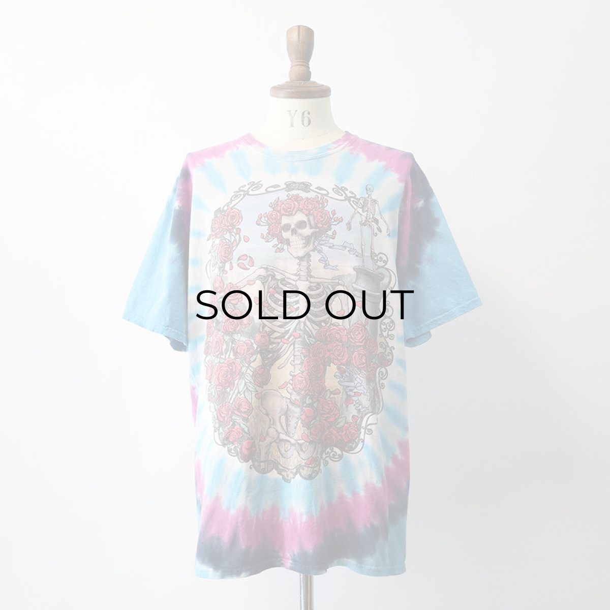 画像12: 90's LIQUID BLUE TIE-DYE COTTON "GRATEFUL DEAD" W-PRINT S/S BAND TEE "1965-1995 30years" (12)