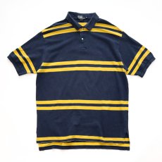 画像1: OLD Polo by Ralph Lauren COTTON MOSS STITCH BORDER S/S POLO SHIRT (1)