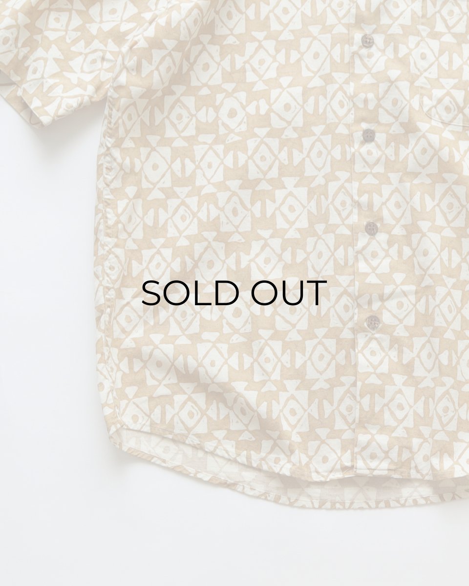 画像4: 90's claiborne COTTON LINEN ALL OVER PATTERN S/S SHIRT (4)