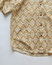 画像4: 90's claiborne COTTON LINEN ALL OVER PATTERN S/S SHIRT (4)