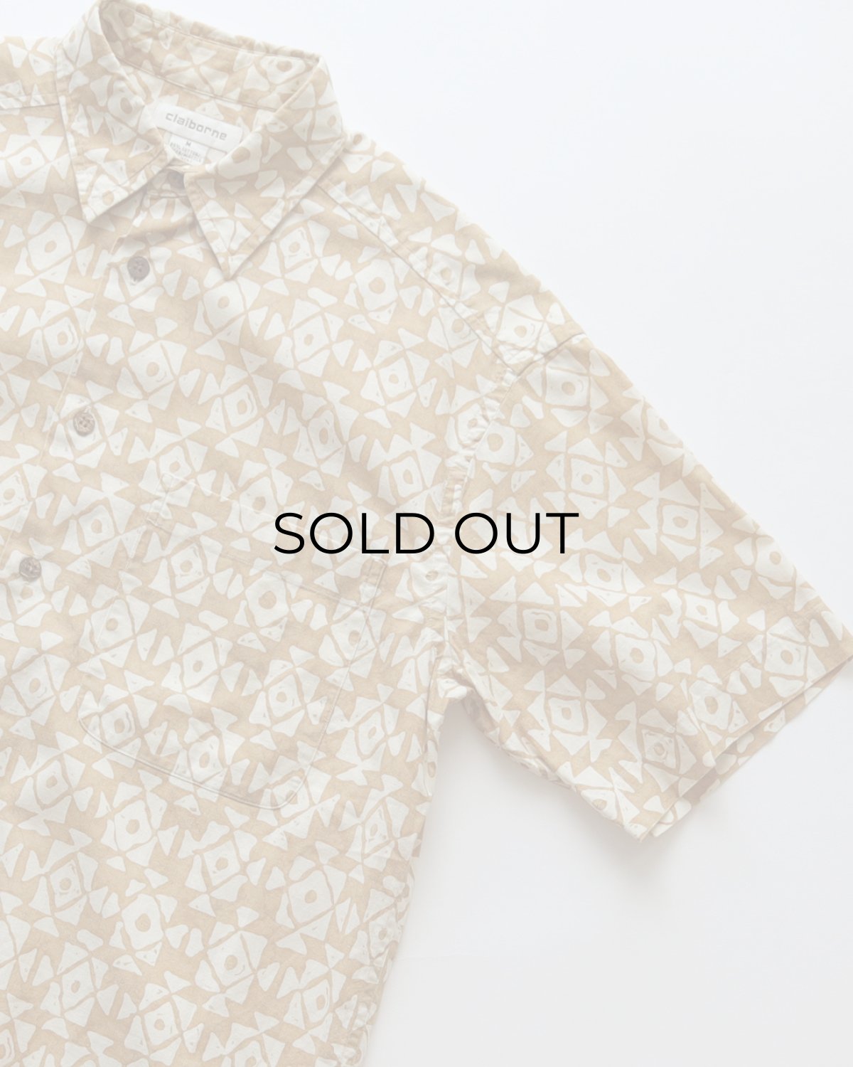 画像3: 90's claiborne COTTON LINEN ALL OVER PATTERN S/S SHIRT (3)