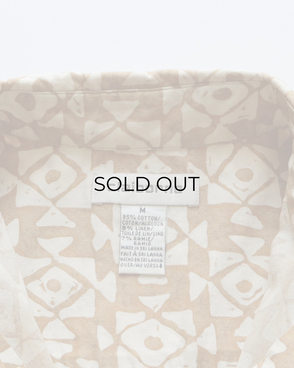 画像6: 90's claiborne COTTON LINEN ALL OVER PATTERN S/S SHIRT (6)