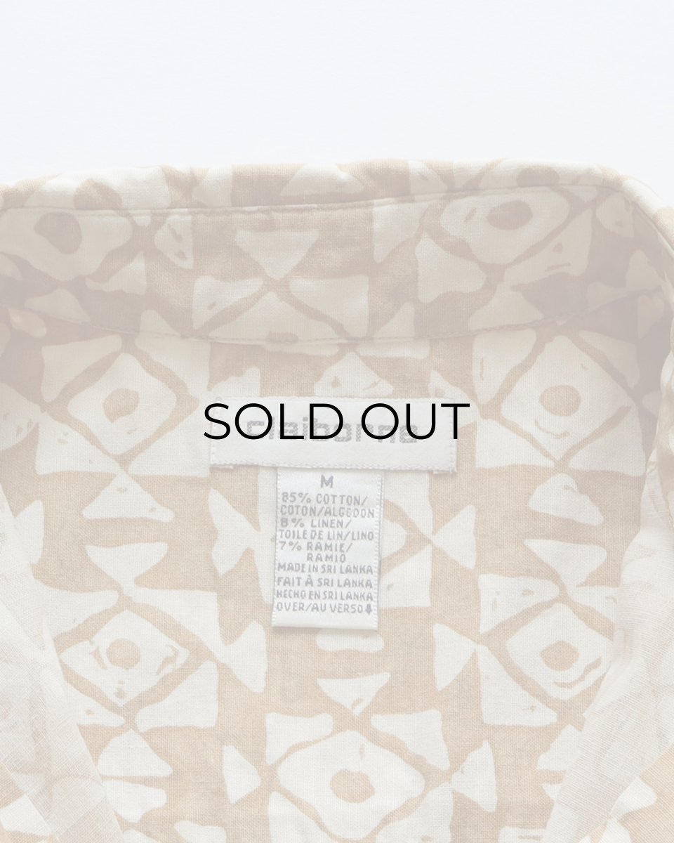 画像6: 90's claiborne COTTON LINEN ALL OVER PATTERN S/S SHIRT (6)