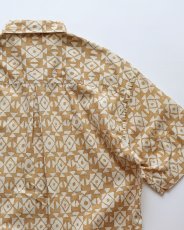 画像5: 90's claiborne COTTON LINEN ALL OVER PATTERN S/S SHIRT (5)