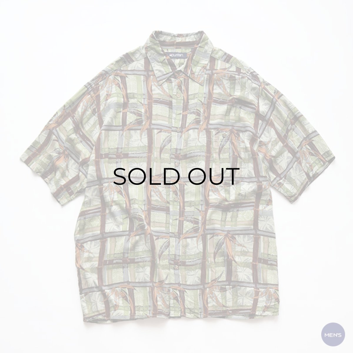 画像1: 90's puritan RAYON ALL OVER PATTERN S/S BOX SHIRT (1)