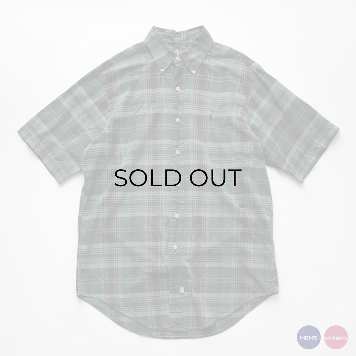 画像1: 90's Ralph Lauren COTTON MADRAS CHECK S/S B/D SHIRT (1)