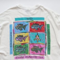 画像4: 90's Hanes COTTON W-PRINT S/S TEE "FISH CAMP TAMU COUNSELOR" "MADE IN USA" (4)