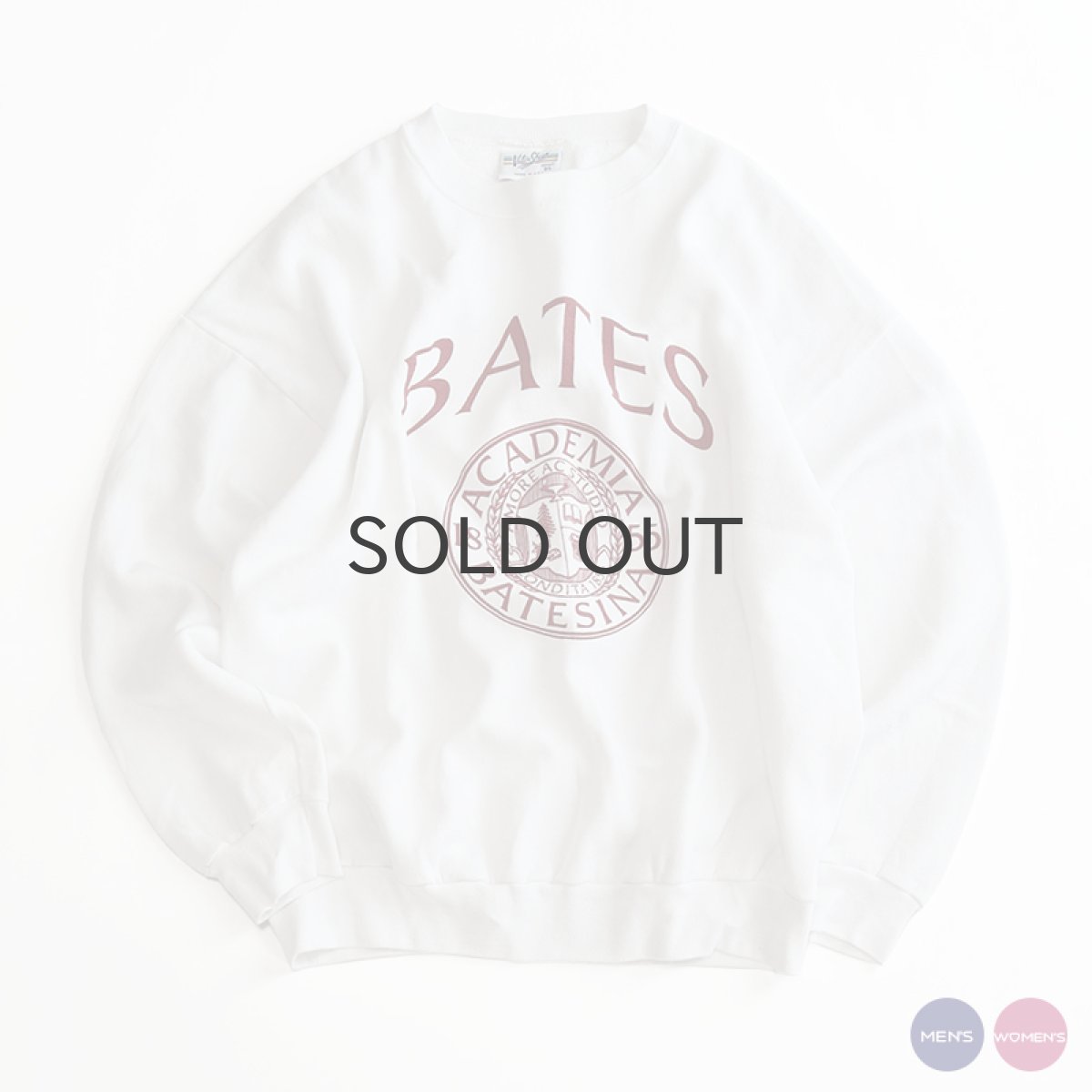 画像1: 80's Velva Sheen PRINT CREW NECK SWEAT "BATES" "MADE IN USA" (1)