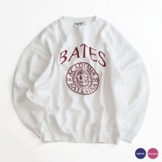 画像1: 80's Velva Sheen PRINT CREW NECK SWEAT "BATES" "MADE IN USA" (1)