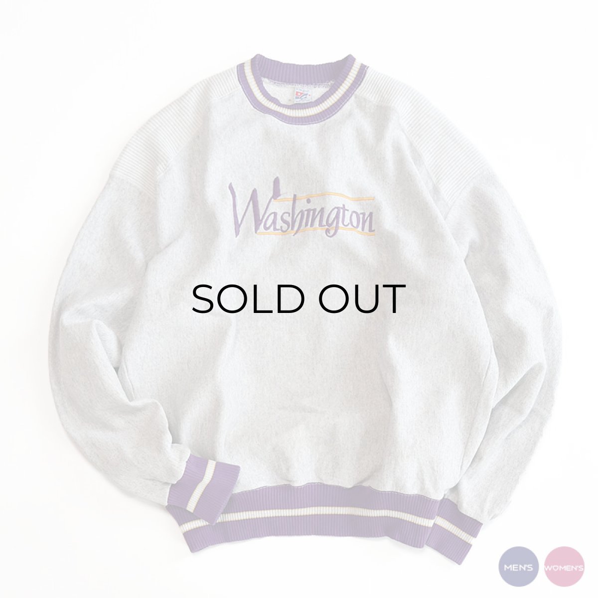 画像1: 80's The Game EMBROIDERED 2-TONE CREW NECK HEAVY SWEAT "Washington" "MADE IN USA" (1)
