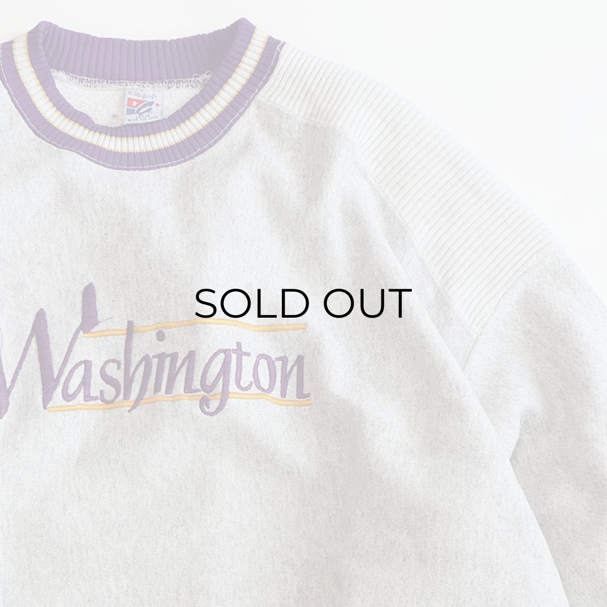 画像3: 80's The Game EMBROIDERED 2-TONE CREW NECK HEAVY SWEAT "Washington" "MADE IN USA" (3)