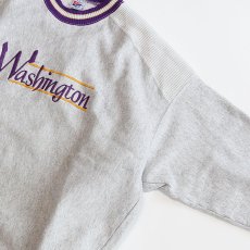 画像4: 80's The Game EMBROIDERED 2-TONE CREW NECK HEAVY SWEAT "Washington" "MADE IN USA" (4)