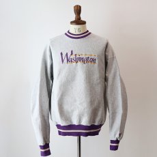 画像10: 80's The Game EMBROIDERED 2-TONE CREW NECK HEAVY SWEAT "Washington" "MADE IN USA" (10)