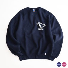 画像1: 90's RUSSELL PRINT CREW NECK SWEAT "HANOVER AREA TENNIS" "MADE IN USA" (1)