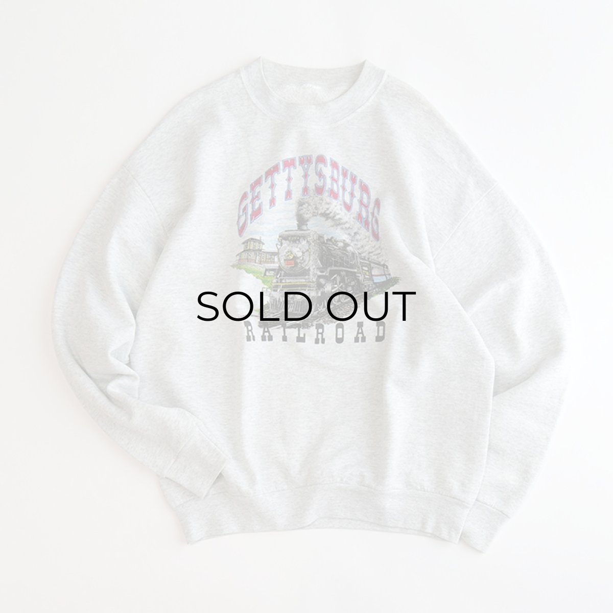 画像1: 90's UNKNOWN BRAND PRINT CREW NECK SWEAT "GETTYSBURG" (1)