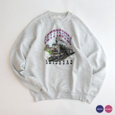 画像1: 90's UNKNOWN BRAND PRINT CREW NECK SWEAT "GETTYSBURG" (1)