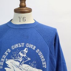 画像10: 80's Velva Sheen PRINT CREW NECK SWEAT "THERE'S ONLY ONE SUNSET" "MADE IN USA" (10)