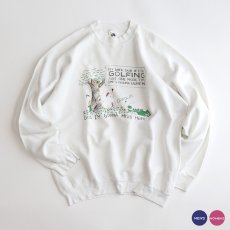 画像1: 80's FRUIT OF THE LOOM PRINT CREW NECK SWEAT "GOLFING" "MADE IN USA" (1)