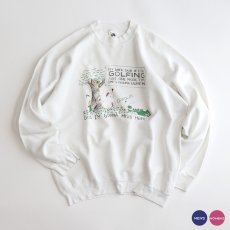 画像1: 80's FRUIT OF THE LOOM PRINT CREW NECK SWEAT "GOLFING" "MADE IN USA" (1)