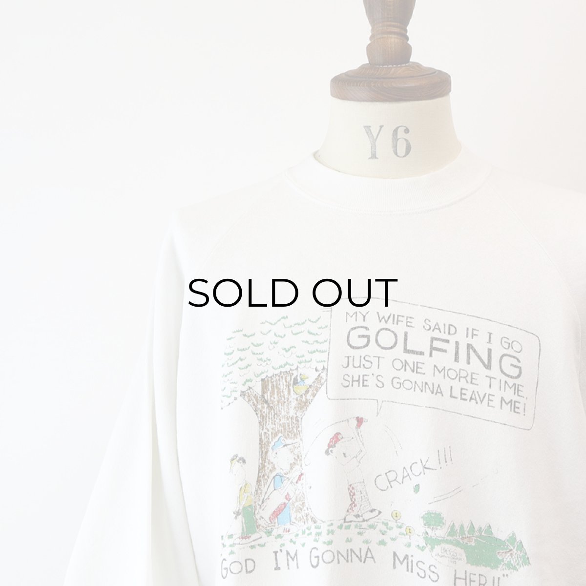 画像12: 80's FRUIT OF THE LOOM PRINT CREW NECK SWEAT "GOLFING" "MADE IN USA" (12)