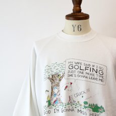 画像12: 80's FRUIT OF THE LOOM PRINT CREW NECK SWEAT "GOLFING" "MADE IN USA" (12)