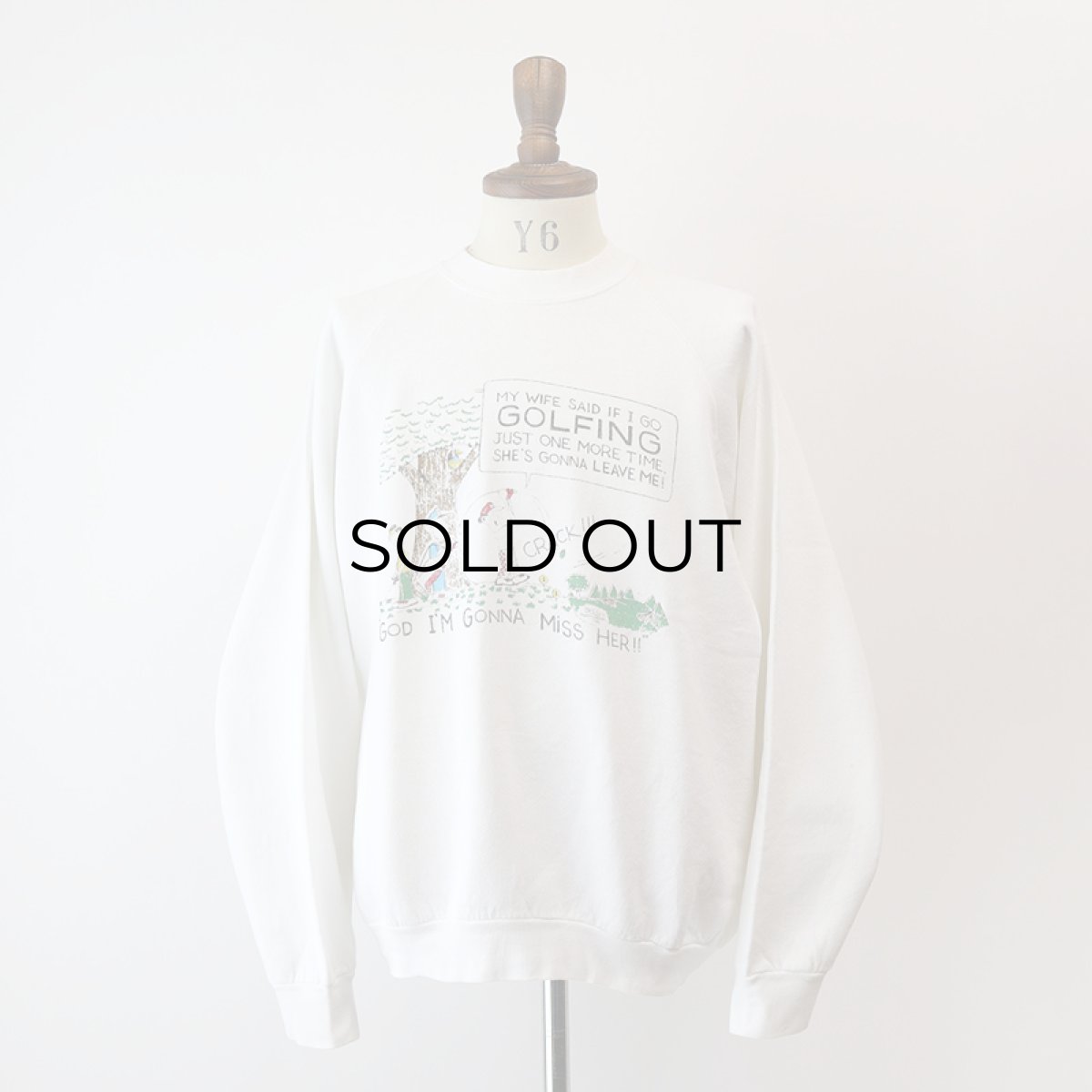 画像13: 80's FRUIT OF THE LOOM PRINT CREW NECK SWEAT "GOLFING" "MADE IN USA" (13)