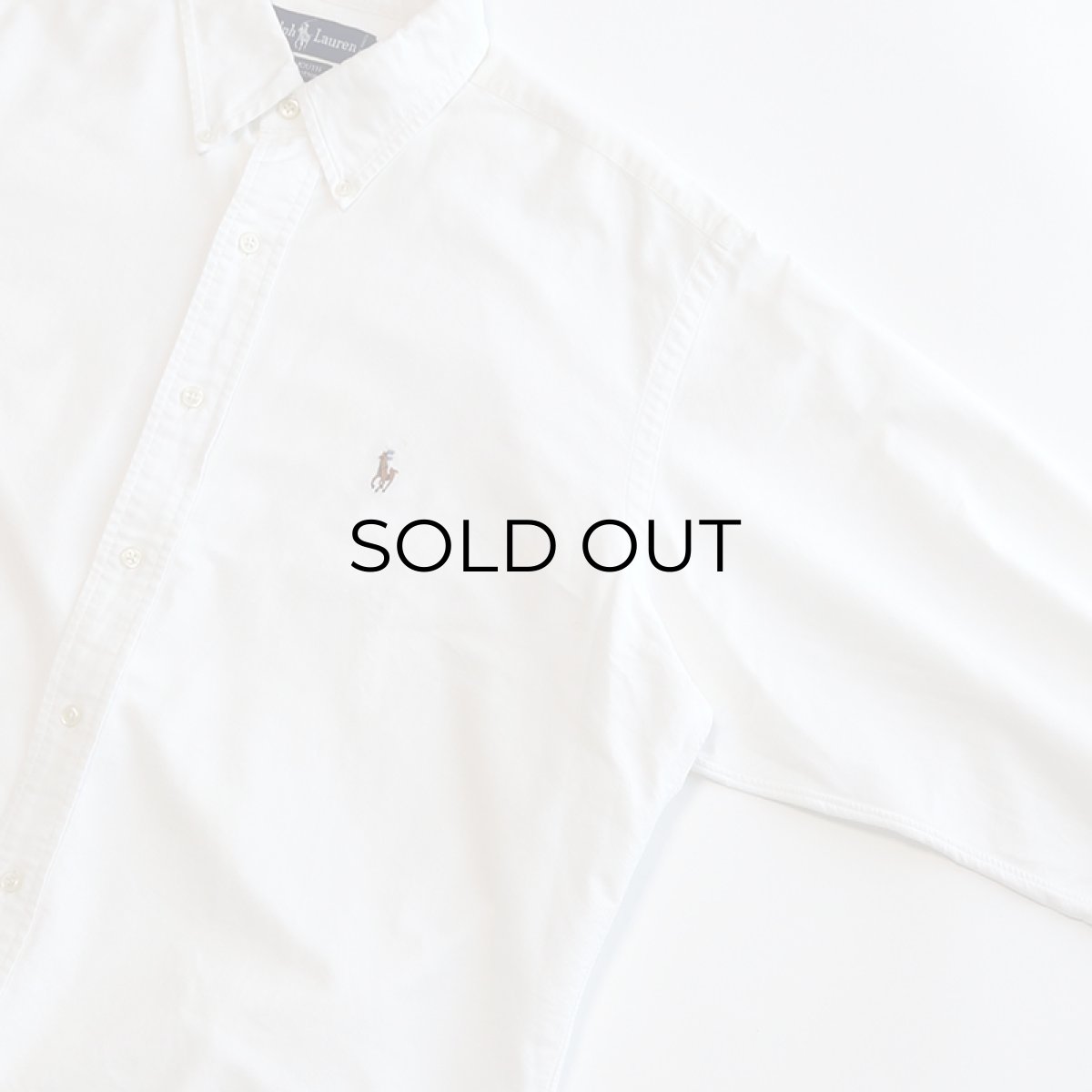 画像3: 90's Ralph Lauren WHITE COTTON OXFORD B/D SHIRT (3)