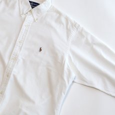 画像3: 90's Ralph Lauren WHITE COTTON OXFORD B/D SHIRT (3)