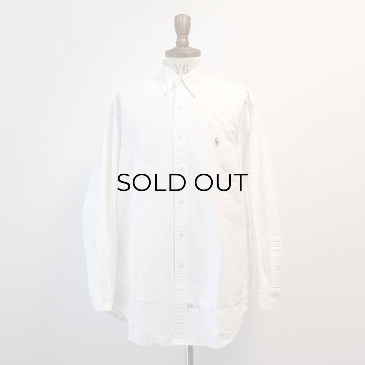 画像13: 90's Ralph Lauren WHITE COTTON OXFORD B/D SHIRT (13)