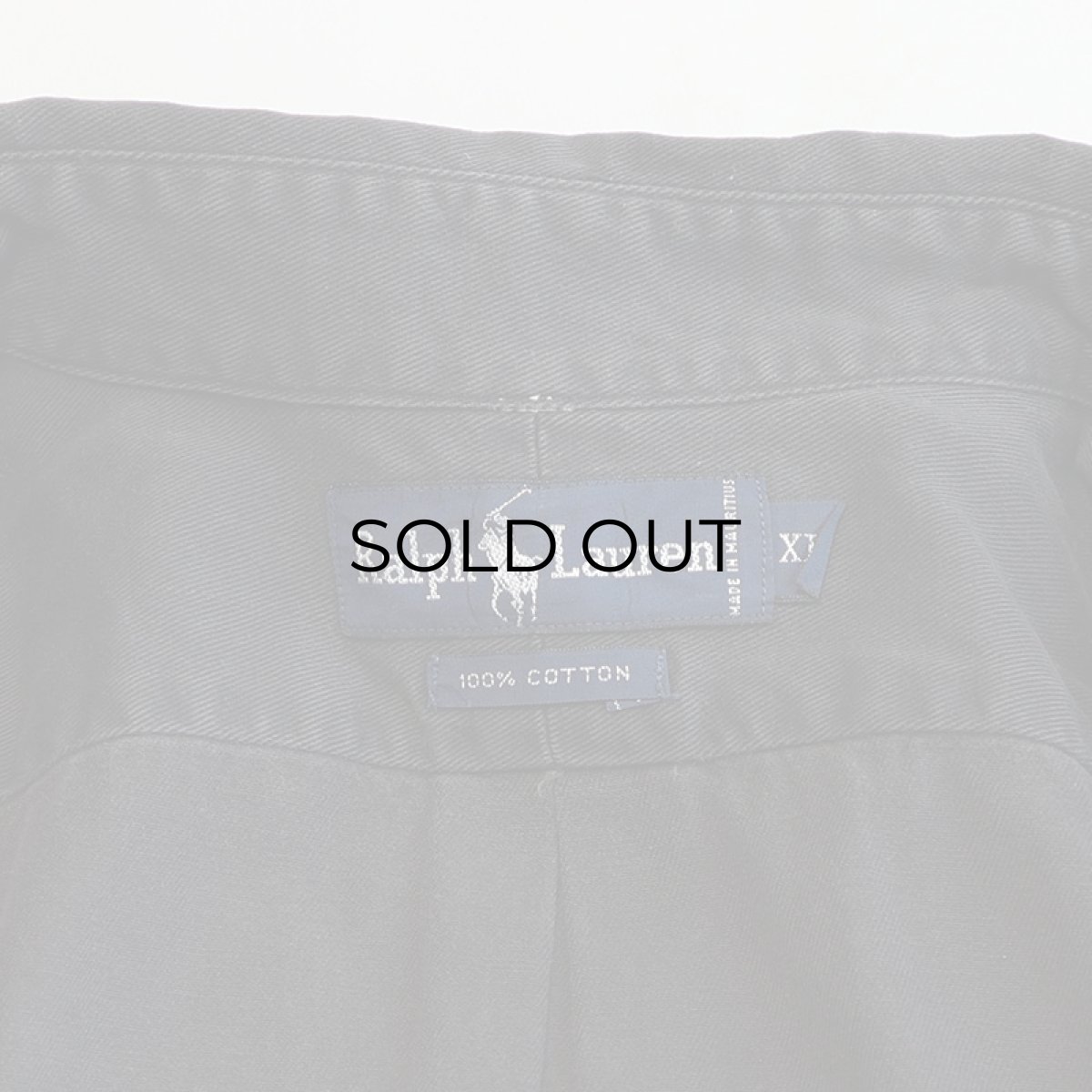 画像6: 90's Ralph Lauren BLACK COTTON TWILL B/D SHIRT (6)