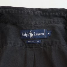 画像6: 90's Ralph Lauren BLACK COTTON TWILL B/D SHIRT (6)