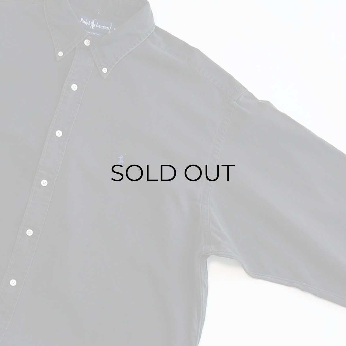 画像3: 90's Ralph Lauren BLACK COTTON TWILL B/D SHIRT (3)