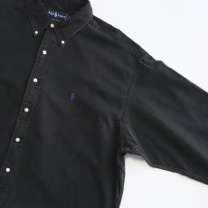 画像3: 90's Ralph Lauren BLACK COTTON TWILL B/D SHIRT (3)