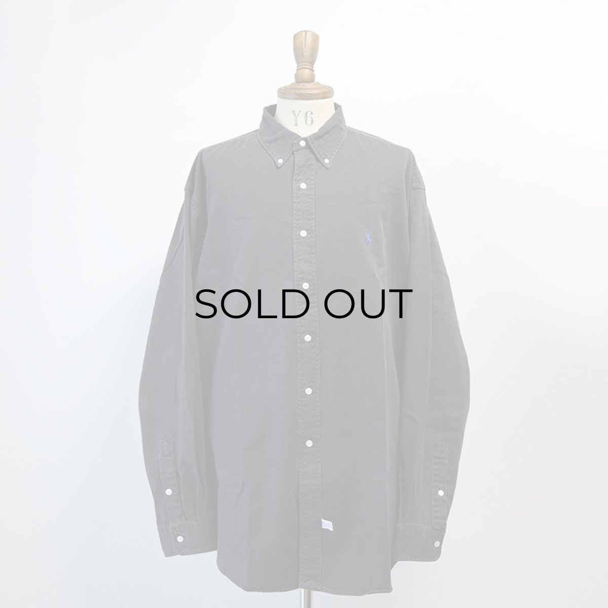 画像9: 90's Ralph Lauren BLACK COTTON TWILL B/D SHIRT (9)