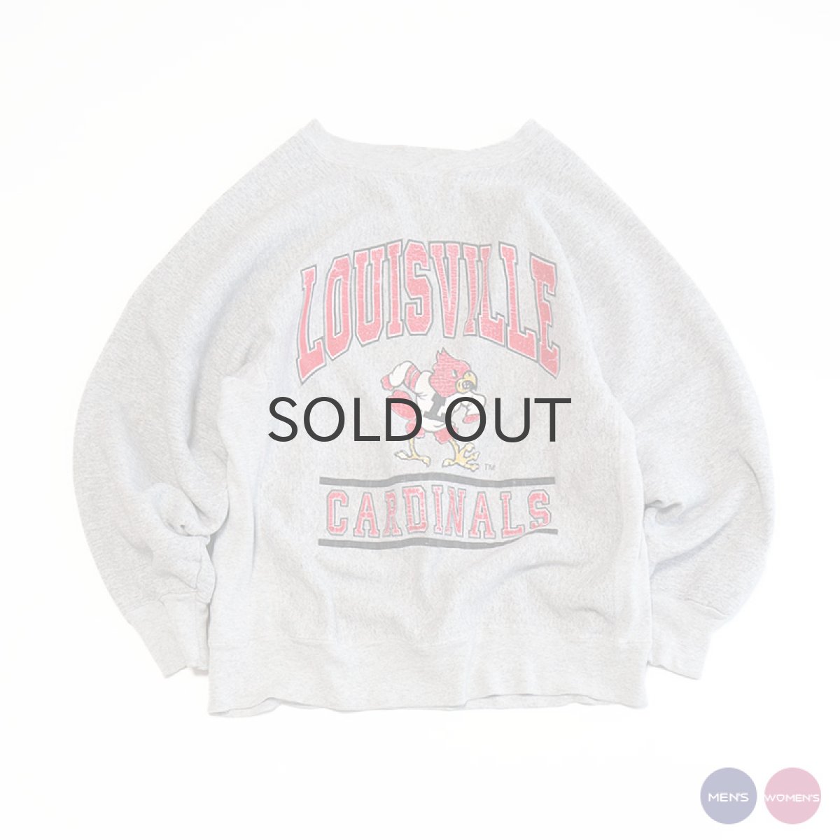 画像1: 80's Hanes REVERSE WEAVE style PRINT CREW NECK SWEAT  "LOUISVILLE CARDINALS" "MADE IN USA" (1)