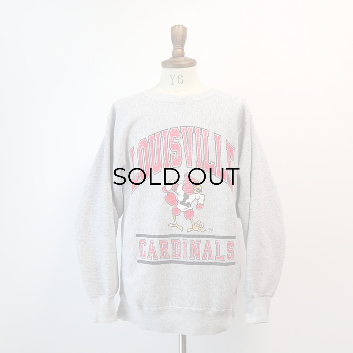画像15: 80's Hanes REVERSE WEAVE style PRINT CREW NECK SWEAT  "LOUISVILLE CARDINALS" "MADE IN USA" (15)