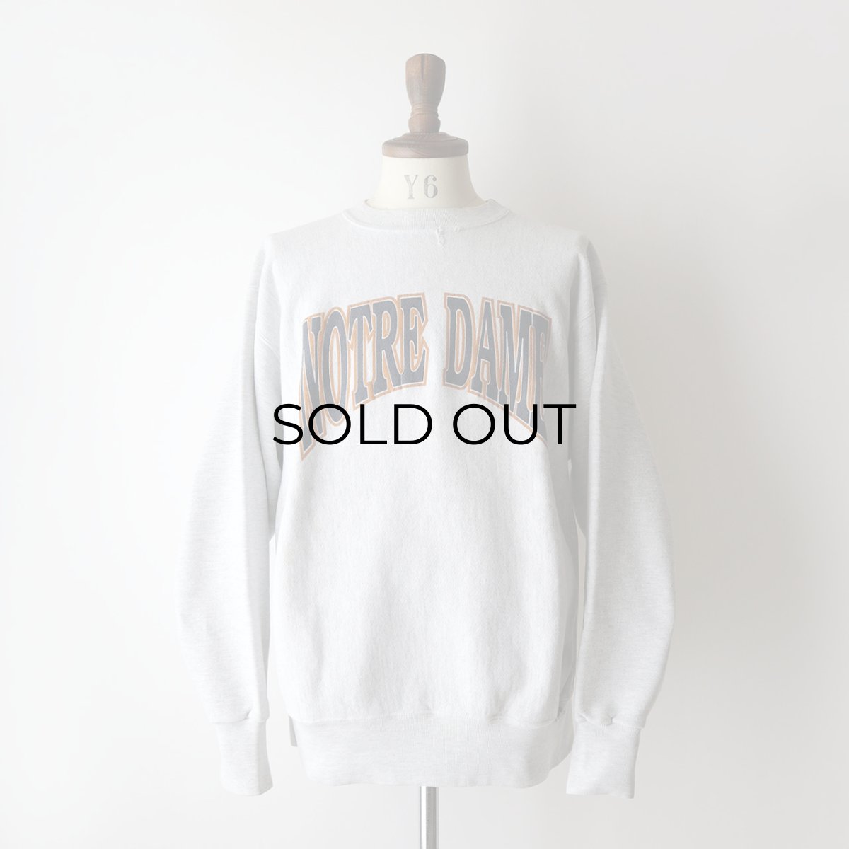 画像16: 90's Midwest Embroidery REVERSE WEAVE style PRINT CREW NECK SWEAT  "NOTRE DAME" "MADE IN USA" (16)