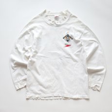 画像2: 90's SPEEDO COTTON W-PRINT MOCK NECK L/S TEE "MAKE THEM EAY WAKE" "MADE IN USA" (2)