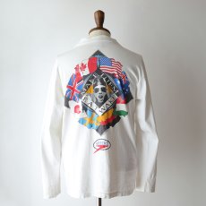 画像14: 90's SPEEDO COTTON W-PRINT MOCK NECK L/S TEE "MAKE THEM EAY WAKE" "MADE IN USA" (14)