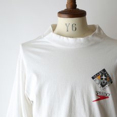 画像11: 90's SPEEDO COTTON W-PRINT MOCK NECK L/S TEE "MAKE THEM EAY WAKE" "MADE IN USA" (11)