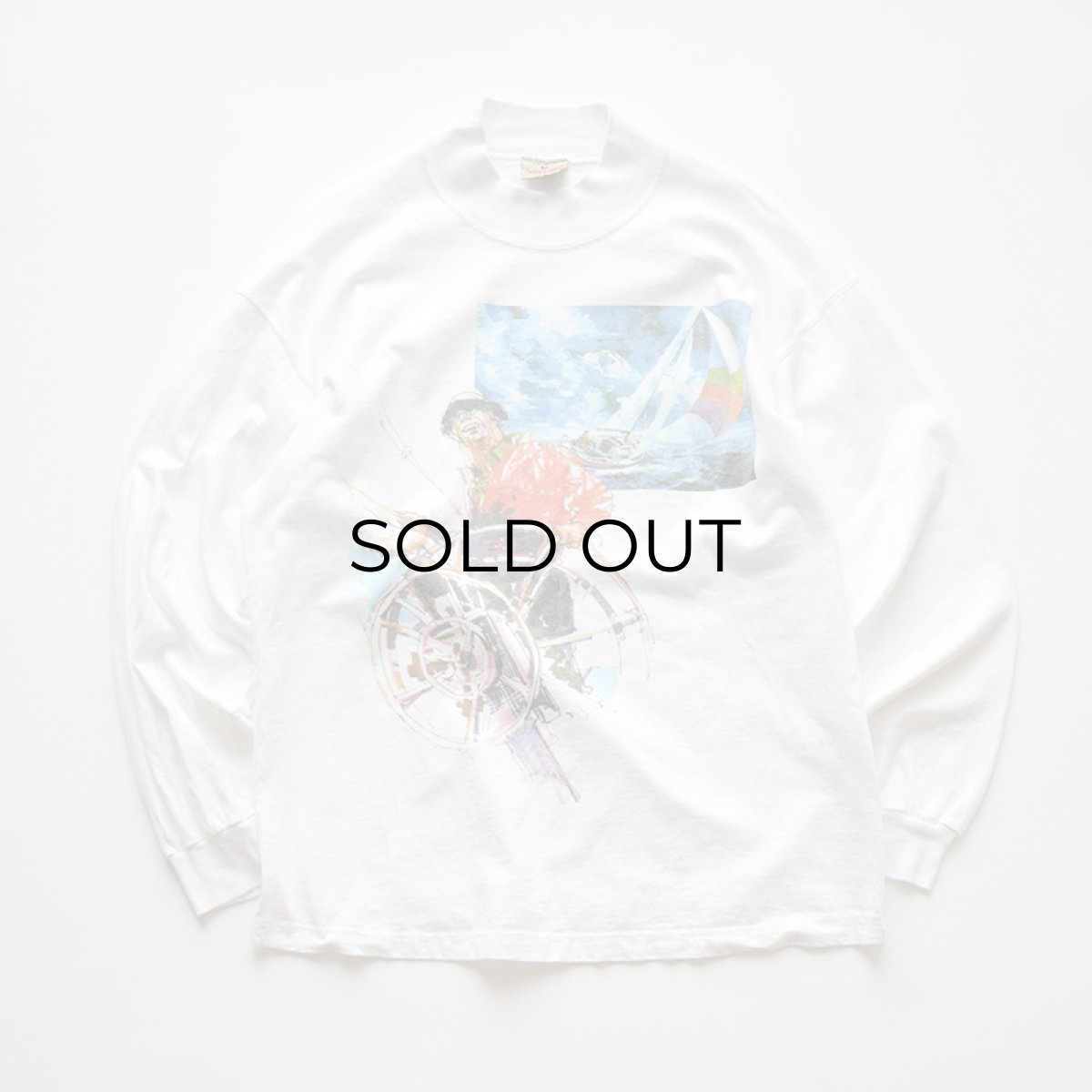 画像2: 〜00's Goodwear HEAVY COTTON W-PRINT MOCK NECK L/S TEE "WORLD CLASS" "MADE IN USA" (2)