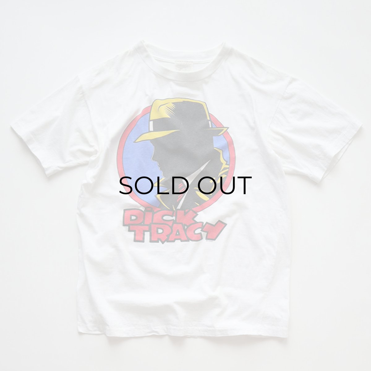 画像1: 90's UNKNOWN BRAND COTTON PRINT S/S MOVIE TEE "DICK TRACY" "MADE IN USA" (1)