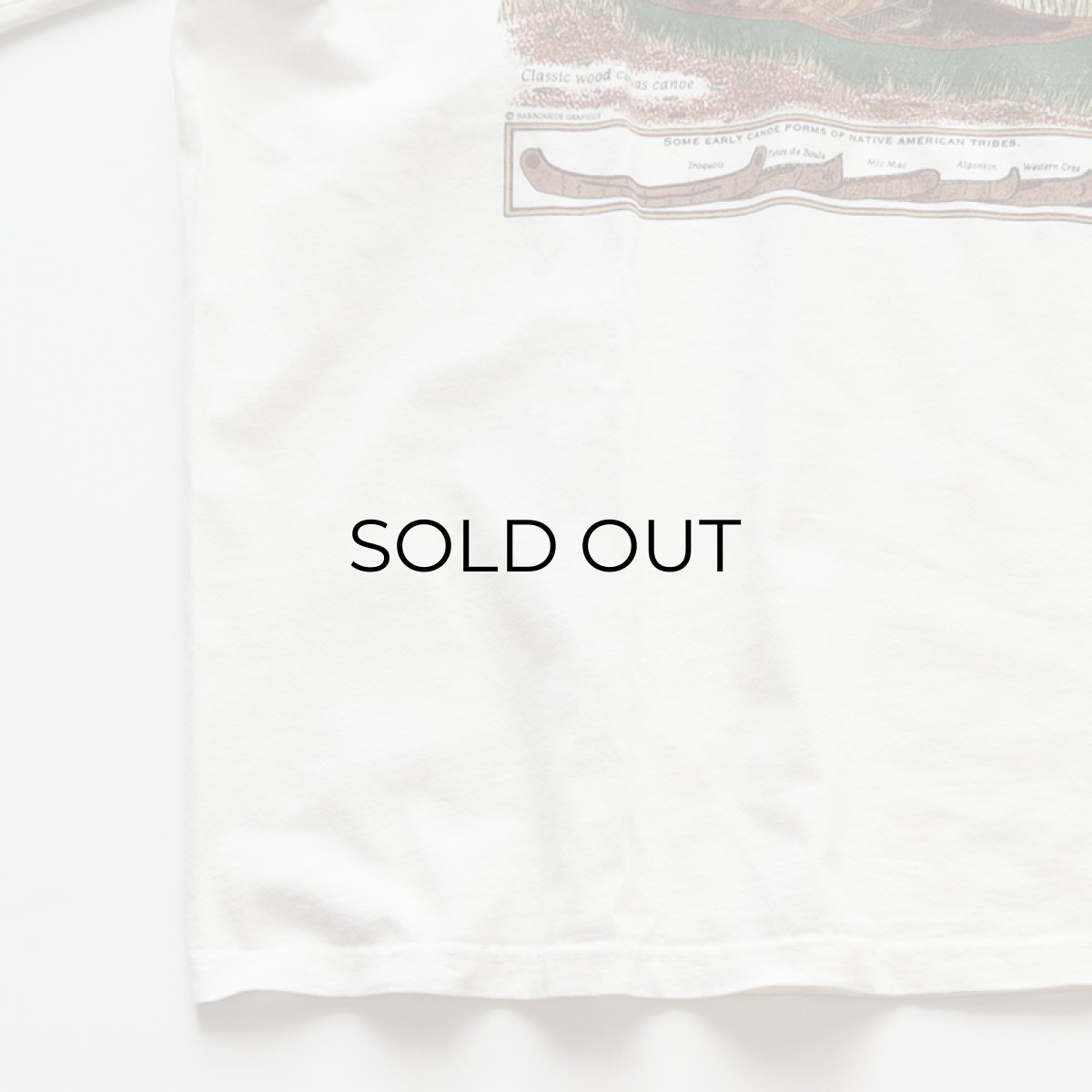 画像4: 90's HARBORSIDE GRAPHICS COTTON PRINT S/S TEE "THE CANOE" "MADE IN USA" (4)