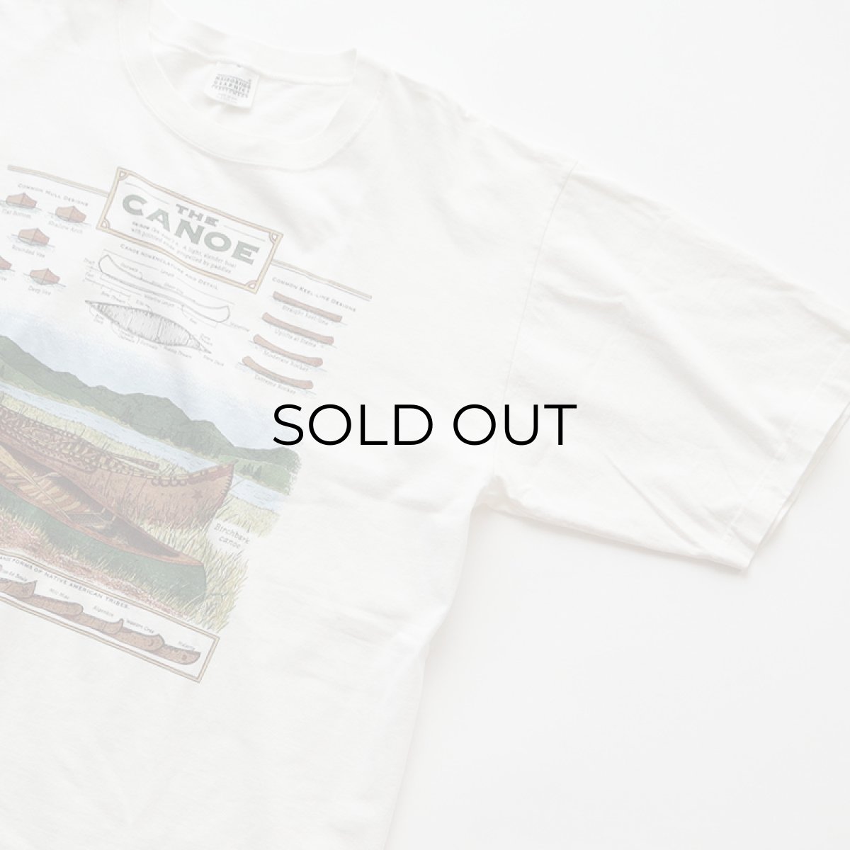 画像3: 90's HARBORSIDE GRAPHICS COTTON PRINT S/S TEE "THE CANOE" "MADE IN USA" (3)