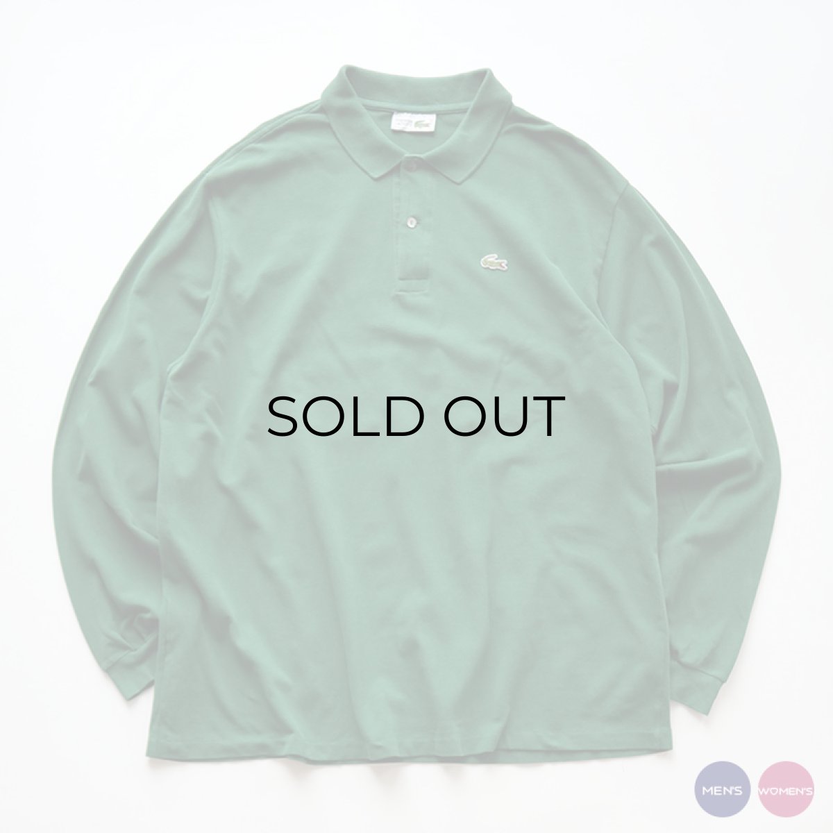 画像1: 〜80's LACOSTE COTTON MOSS STITCH L/S POLO SHIRT "MADE IN FRANCE" (1)