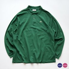 画像1: 〜80's LACOSTE COTTON MOSS STITCH L/S POLO SHIRT "MADE IN FRANCE" (1)