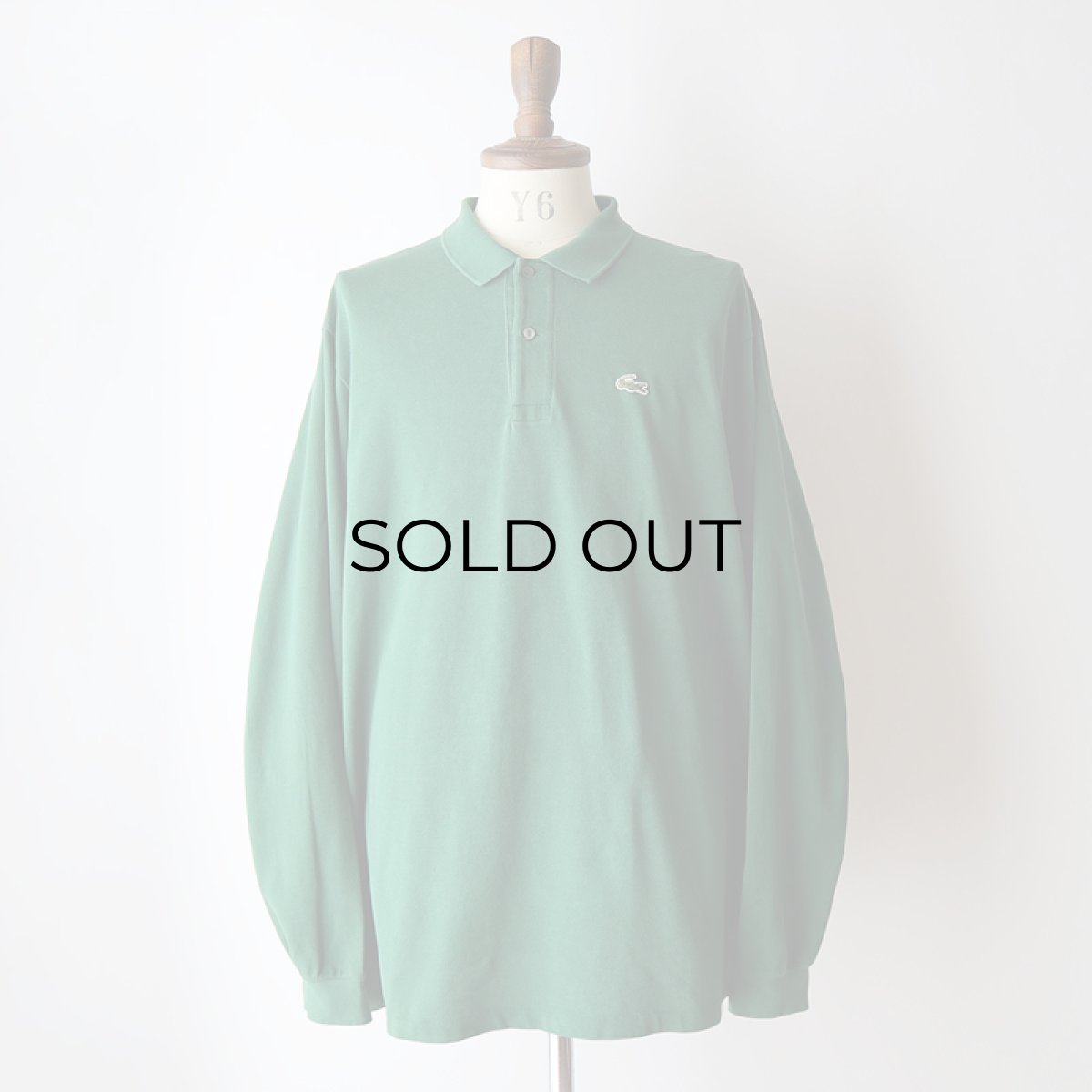 画像8: 〜80's LACOSTE COTTON MOSS STITCH L/S POLO SHIRT "MADE IN FRANCE" (8)