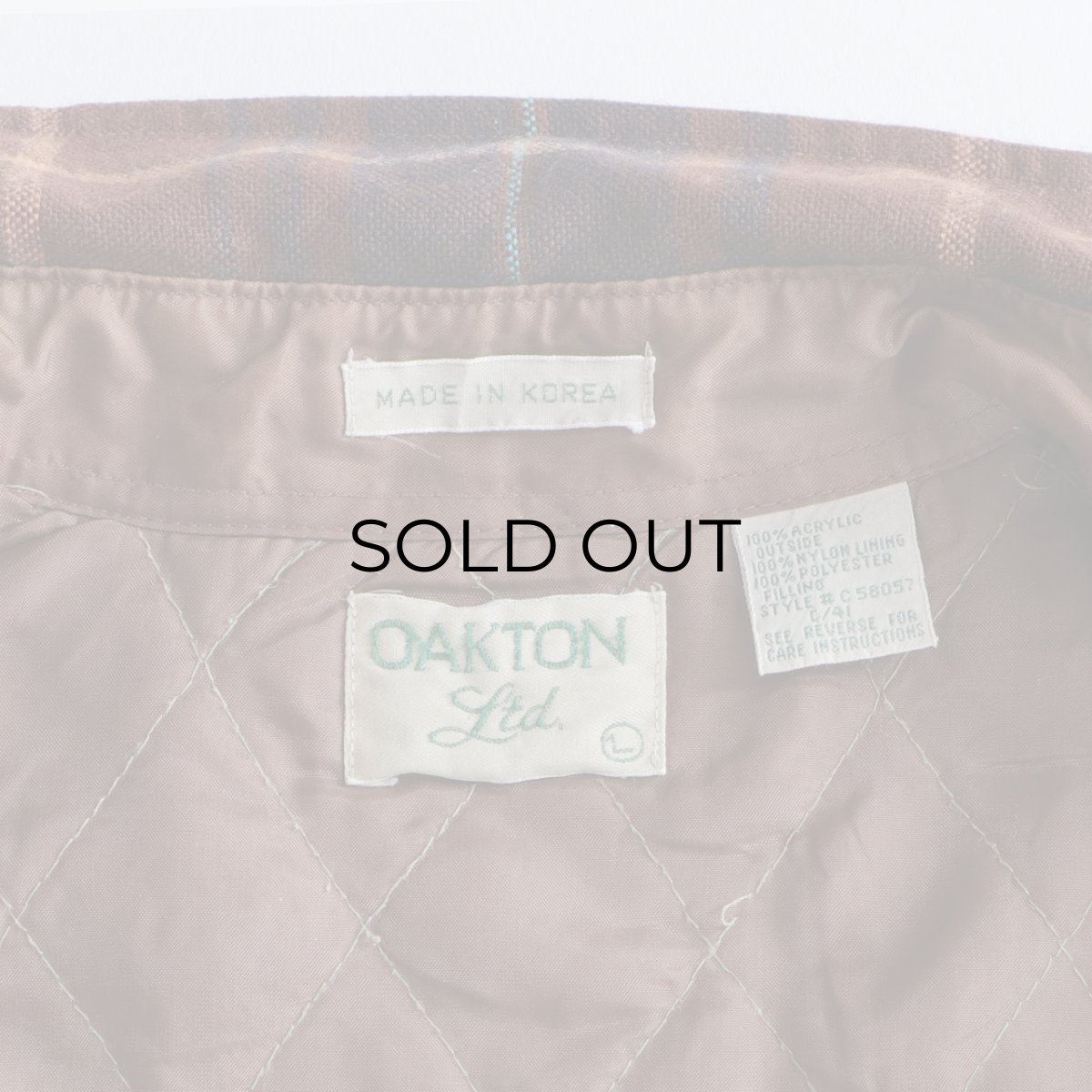 画像8: 〜80's OAKTON ACRYLIC CHECK QUILTED LINING BOX SHIRT (8)