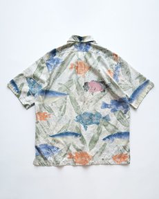画像3: 〜90's Marshall Madruga COLLECTION by REYN SPOONER COTTON ALL OVER PATTERN S/S B/D PULLOVER HAWAIIAN SHIRT (3)