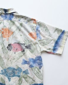 画像6: 〜90's Marshall Madruga COLLECTION by REYN SPOONER COTTON ALL OVER PATTERN S/S B/D PULLOVER HAWAIIAN SHIRT (6)